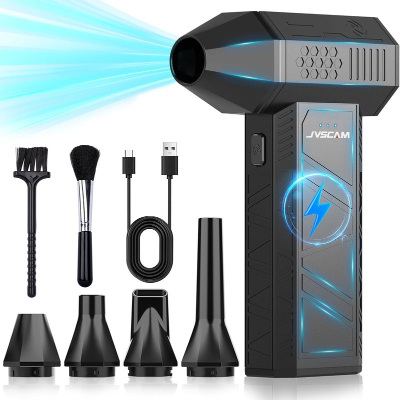 JVSCAM X3 Compressed Air Duster - Electric Air Duster with Brushless Motor,3 Gear Adjustable - mini Snow Blower- Rechargeable Air Duster for PC, Keyboard, Car,Outdoors,Home,Snow and Leaves Clearing - Image 1